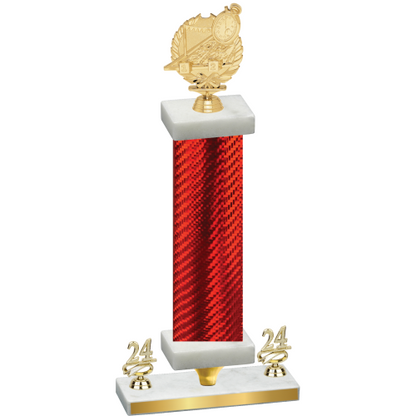 Premium Single Red Carbon Fiber Year Swimming Trophy