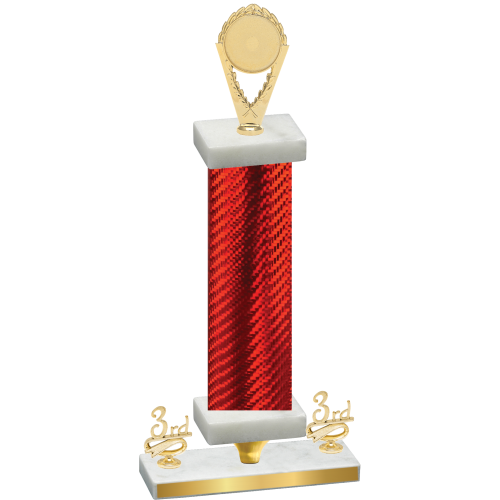 Premium Single Red Carbon Fiber Third Place Insert Trophy