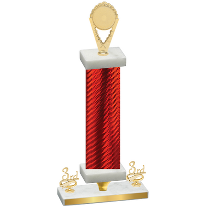 Premium Single Red Carbon Fiber Third Place Insert Trophy