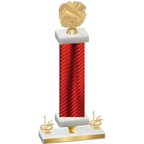 Premium Single Red Carbon Fiber First Place Cheerleading Trophy