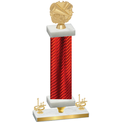 Premium Single Red Carbon Fiber First Place Cheerleading Trophy