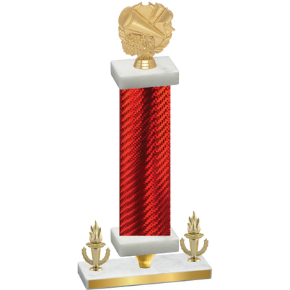 Premium Single Red Carbon Fiber Victory Cheerleading Trophy