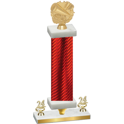 Premium Single Red Carbon Fiber Year Cheerleading Trophy