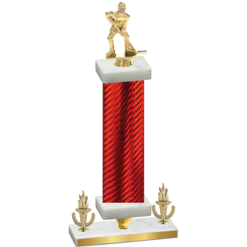 Premium Single Red Carbon Fiber Victory Hockey Trophy