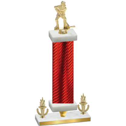 Premium Single Red Carbon Fiber Victory Hockey Trophy