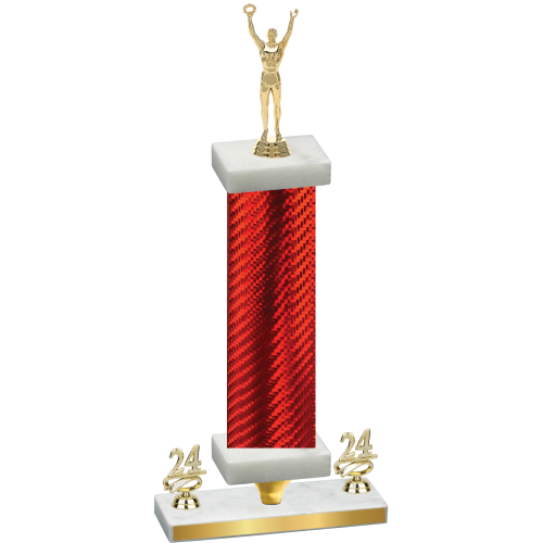 Premium Single Red Carbon Fiber Year Victory Trophy