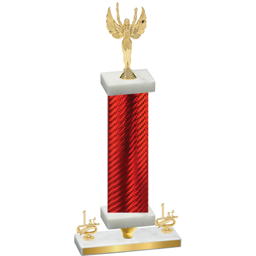 Premium Single Red Carbon Fiber First Place Victory Trophy