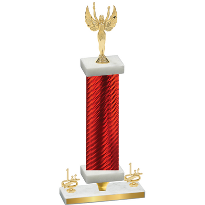 Premium Single Red Carbon Fiber First Place Victory Trophy