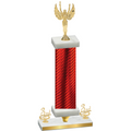 Premium Single Red Carbon Fiber Third Place Victory Trophy