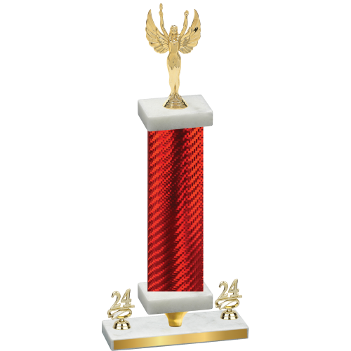 Premium Single Red Carbon Fiber Year Victory Trophy