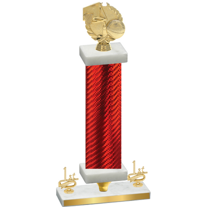 Premium Single Red Carbon Fiber First Place Basketball Trophy