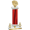 Premium Single Red Carbon Fiber Victory Basketball Trophy