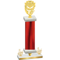 Premium Single Red Carbon Fiber Third Place Pickleball Trophy