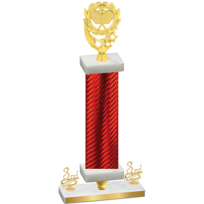 Premium Single Red Carbon Fiber Third Place Pickleball Trophy