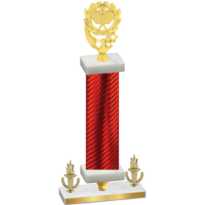 Premium Single Red Carbon Fiber Victory Pickleball Trophy