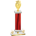 Premium Single Red Carbon Fiber First Place Pickleball Trophy