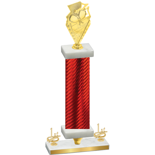 Premium Single Red Carbon Fiber First Place Pickleball Trophy