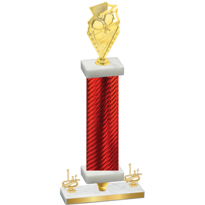 Premium Single Red Carbon Fiber First Place Pickleball Trophy