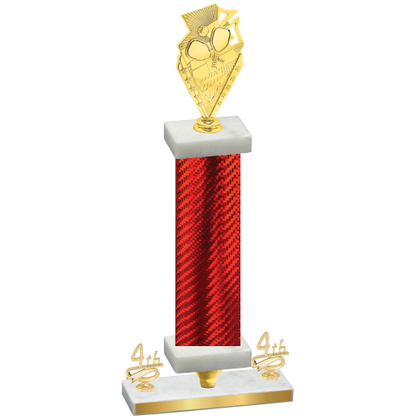 Premium Single Red Carbon Fiber Fourth Place Pickleball Trophy