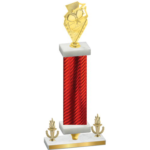 Premium Single Red Carbon Fiber Victory Pickleball Trophy