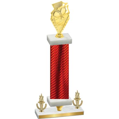 Premium Single Red Carbon Fiber Victory Pickleball Trophy