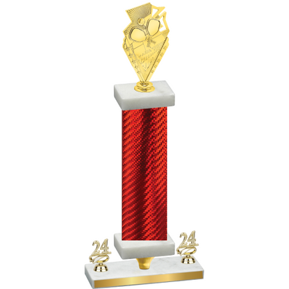 Premium Single Red Carbon Fiber Year Pickleball Trophy