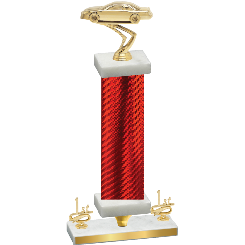 Premium Single Red Carbon Fiber First Place Cars Trophy