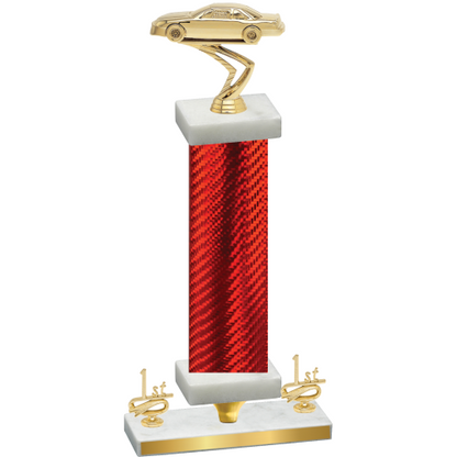 Premium Single Red Carbon Fiber First Place Cars Trophy