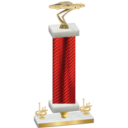 Premium Single Red Carbon Fiber First Place Cars Trophy