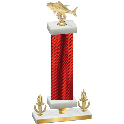 Premium Single Red Carbon Fiber Victory Fishing Trophy