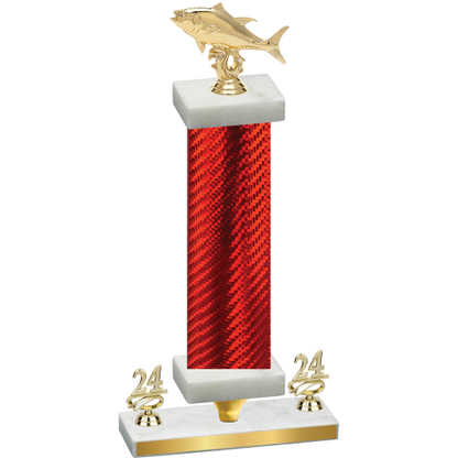 Premium Single Red Carbon Fiber Year Fishing Trophy