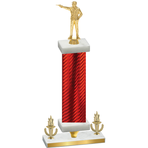 Premium Single Red Carbon Fiber Victory Shooter Trophy