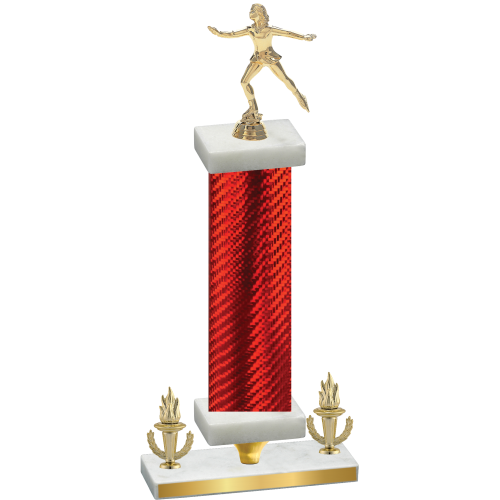 Premium Single Red Carbon Fiber Victory Skater Trophy