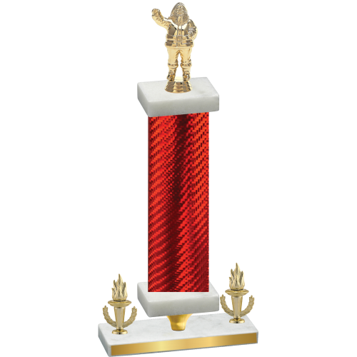 Premium Single Red Carbon Fiber Victory Holiday Trophy