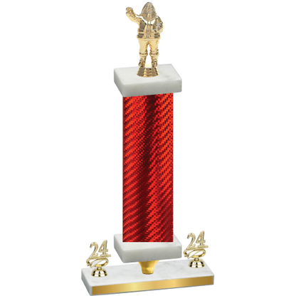 Premium Single Red Carbon Fiber Year Holiday Trophy