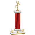 Premium Single Red Carbon Fiber First Place Majorette Trophy