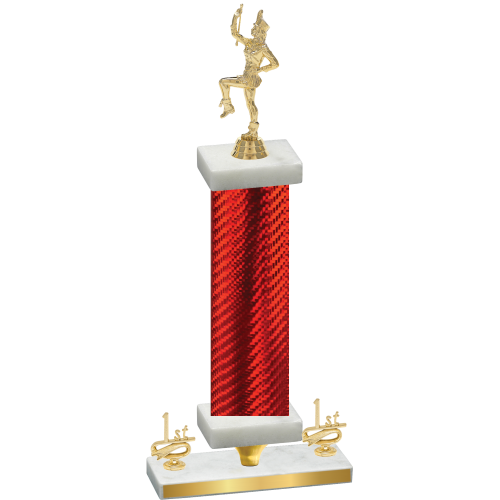 Premium Single Red Carbon Fiber First Place Majorette Trophy