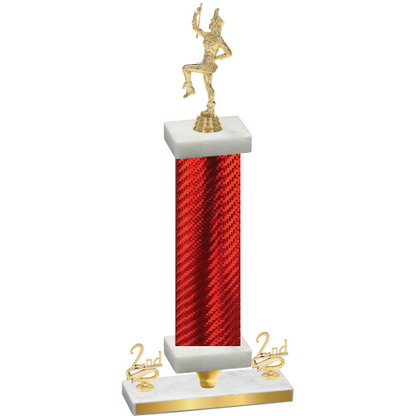 Premium Single Red Carbon Fiber Second Place Majorette Trophy