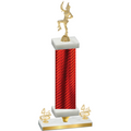 Premium Single Red Carbon Fiber Fourth Place Majorette Trophy