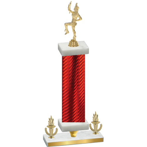 Premium Single Red Carbon Fiber Victory Majorette Trophy