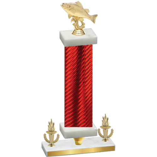 Premium Single Red Carbon Fiber Victory Fishing Trophy