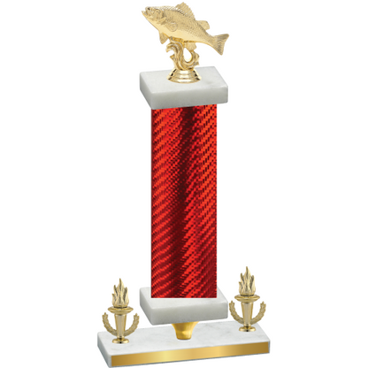 Premium Single Red Carbon Fiber Victory Fishing Trophy