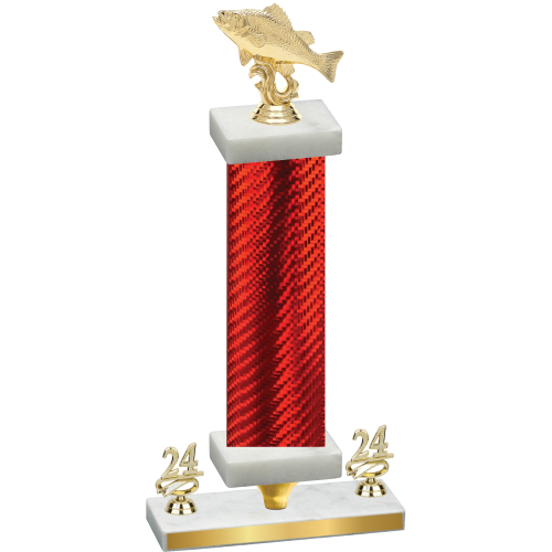 Premium Single Red Carbon Fiber Year Fishing Trophy