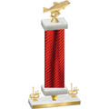 Premium Single Red Carbon Fiber First Place Fishing Trophy