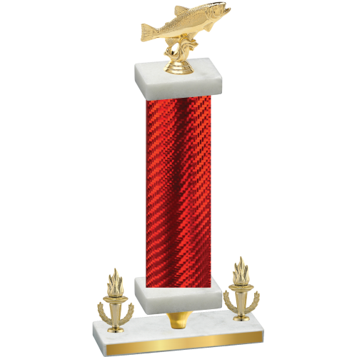 Premium Single Red Carbon Fiber Victory Fishing Trophy