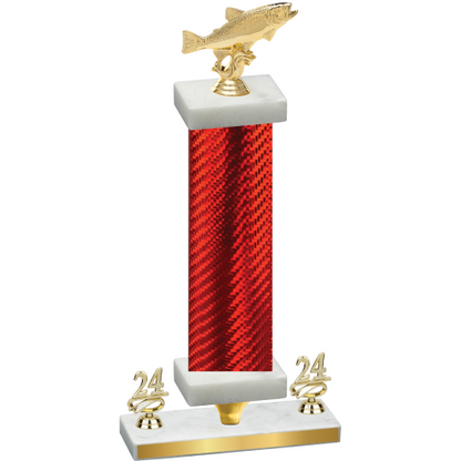 Premium Single Red Carbon Fiber Year Fishing Trophy