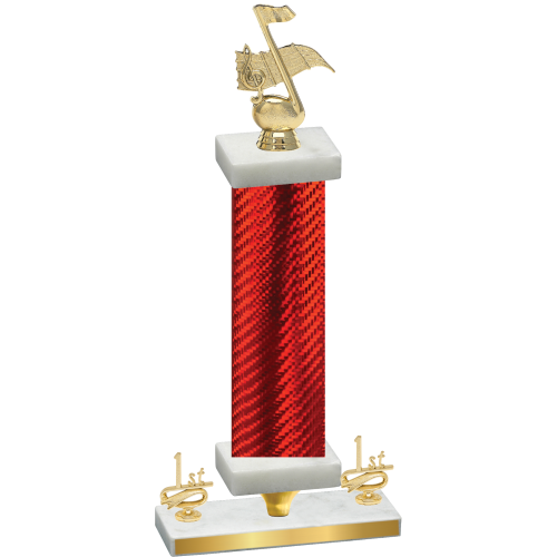 Premium Single Red Carbon Fiber First Place Music Trophy