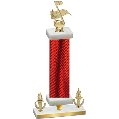 Premium Single Red Carbon Fiber Victory Music Trophy