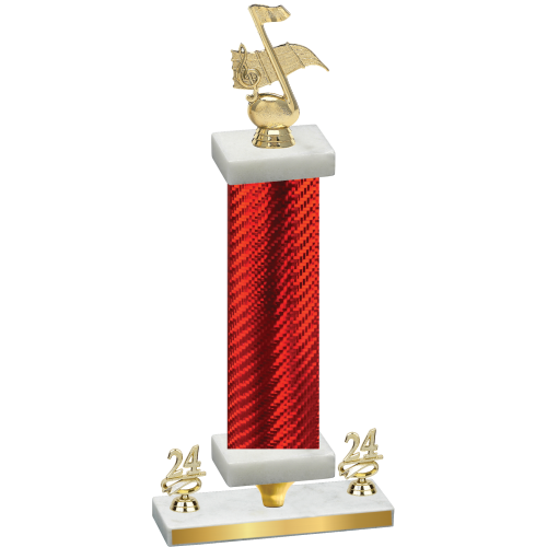 Premium Single Red Carbon Fiber Year Music Trophy