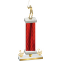 Premium Single Red Carbon Fiber Second Place Golf Trophy